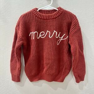Little Co by Lauren Conrad Christmas Merry Embroidered Knit Sweater